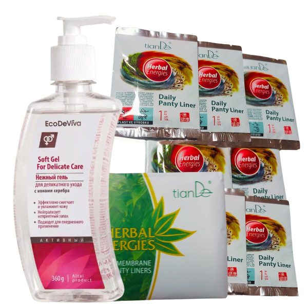 DAMSKI SET 2 - 1 pakovanje Herbal Energies Standardnih Dnevnih 20 uložaka u pakovanju sa ekstraktima 49 lekovitih trava + 7 komada Life Herbal Energies sa 38 lekovitih biljaka + 1 Gel sa koloidnim srebrom