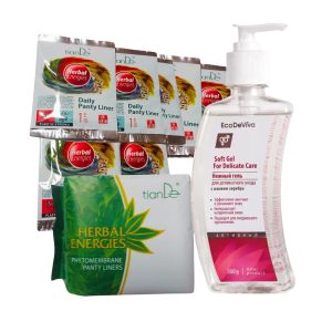 DAMSKI SET #2 - 7 komada Life Herbal Energies + jedno pakovanje Herbal Energies Standardni Dnevni sa 20 uložaka u pakovanju + jedan Gel za intimnu negu sa srebrom (28.4p 60002)