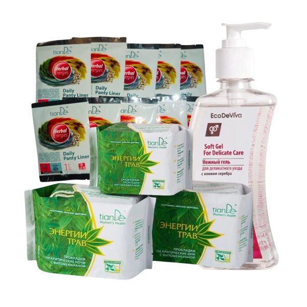 DAMSKI SET 3 - 10 komada Life Herbal Energies + po 1 pakovanje Herbal Energies Standardni Dnevni + Ciklusni Noćni + Ciklusni Dnevni + Gel za intimnu negu sa koloidnim srebrom